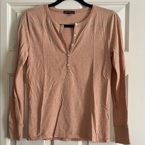 Women's Long-Sleeve Henley Top in Blush